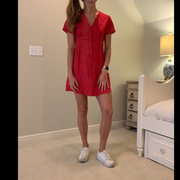Mango Dresses & Skirts - MANGO,  Red button up, small shirt dress